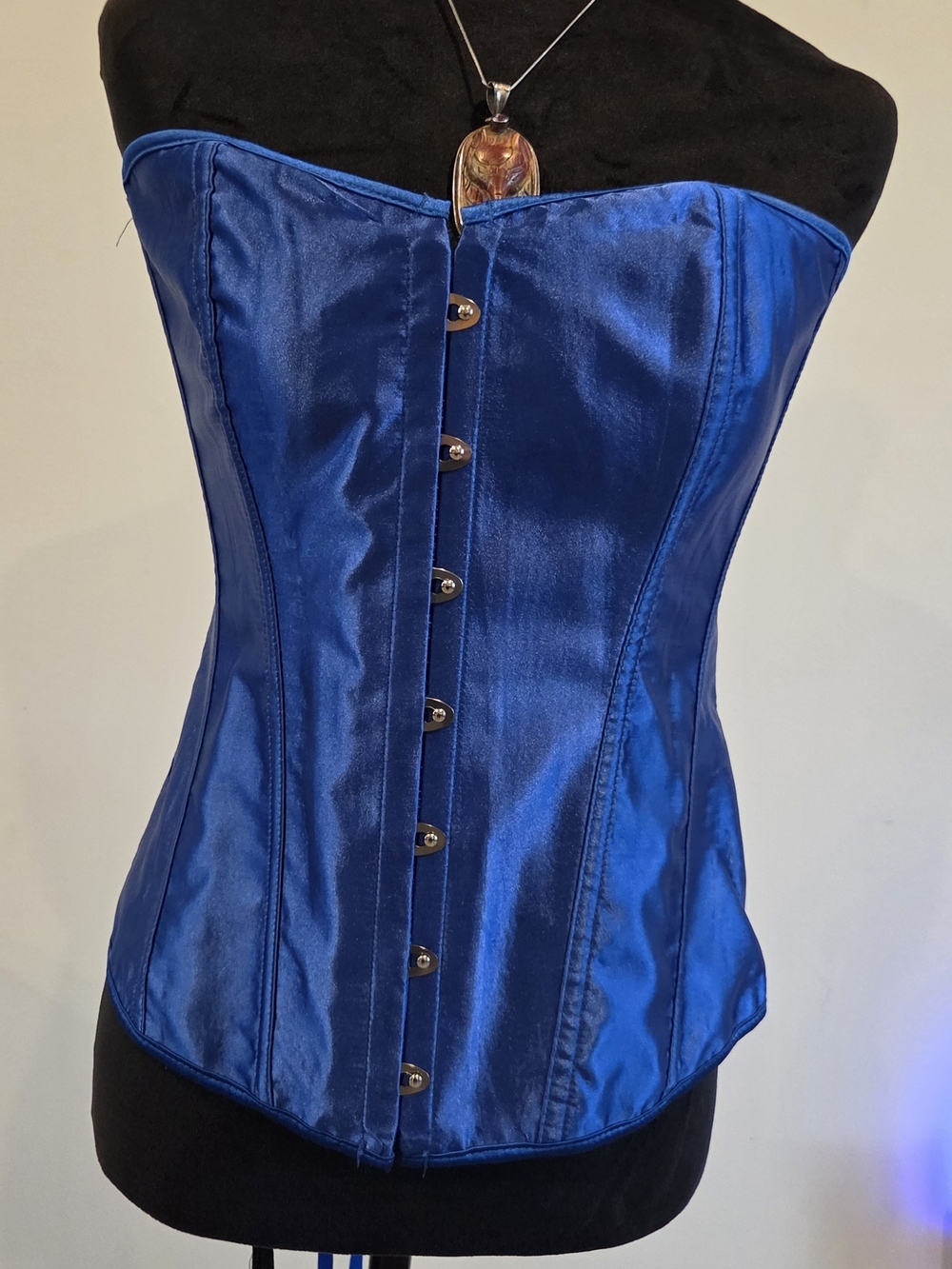 Royal Blue Satin Corset Top